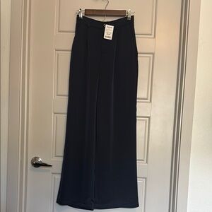 Elegant Navy Blue Wide-Leg Pants